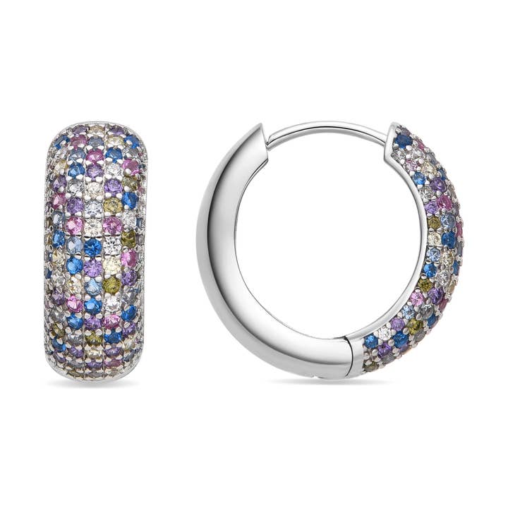 Orecchini Luxenter in Argento Sterling 925 e Zirconia Multicolore con finitura in rodio - Isle per la vendita all'ingrosso da parte di Luxenter