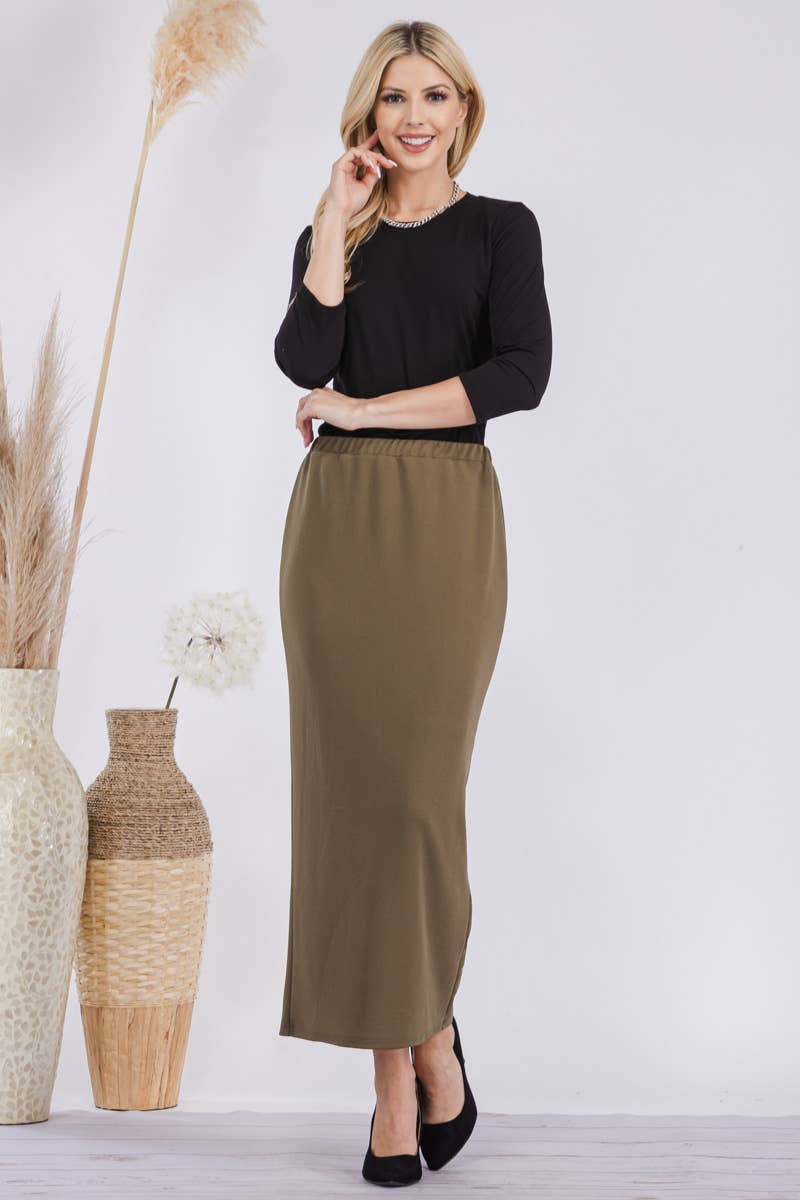 Celeste Clothing - Wholesale Skirt - Women's - CLASSSIC LONG PENCIL SKIRT IN MISSY & PLUS SIZE -CS237709