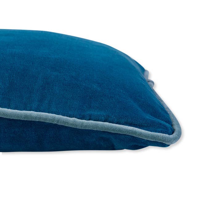 Furbish Studio - Wholesale Throw/Decorative Pillow - Charliss Velvet Lumbar Pillow - Peacock + Aqua