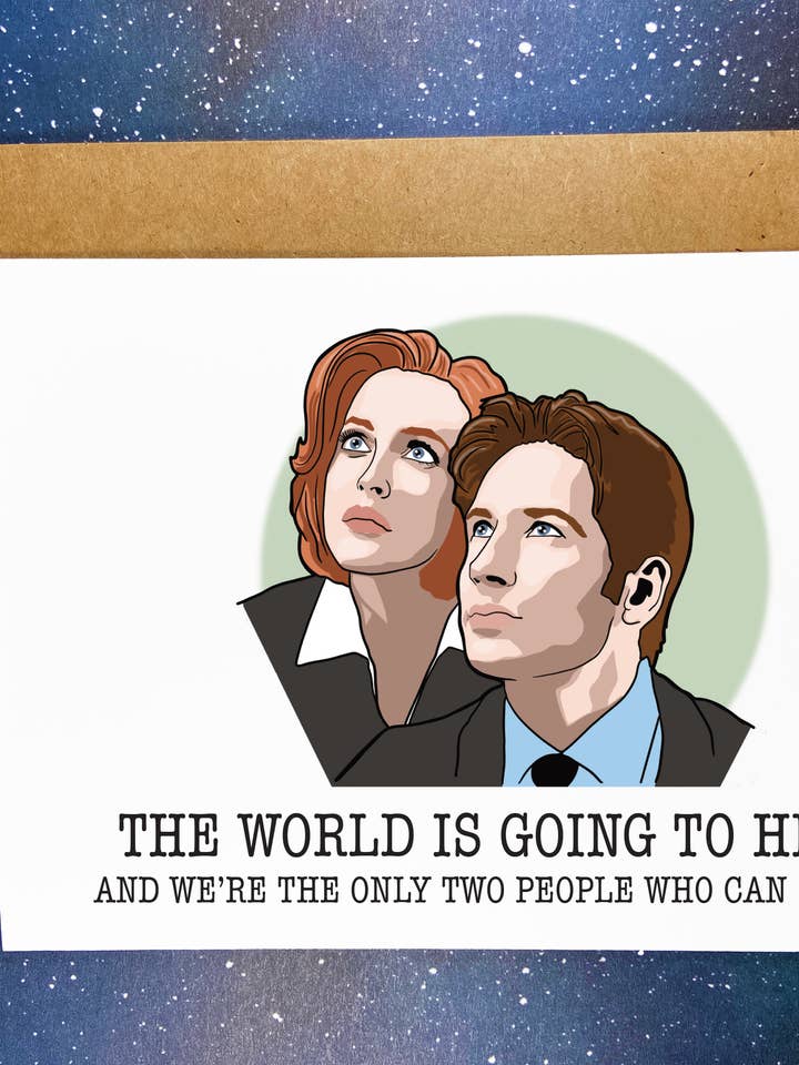Carte de vœux pour la Saint-Valentin « Scully & Mulder » X-Files pour la vente par The Red Swan Shop