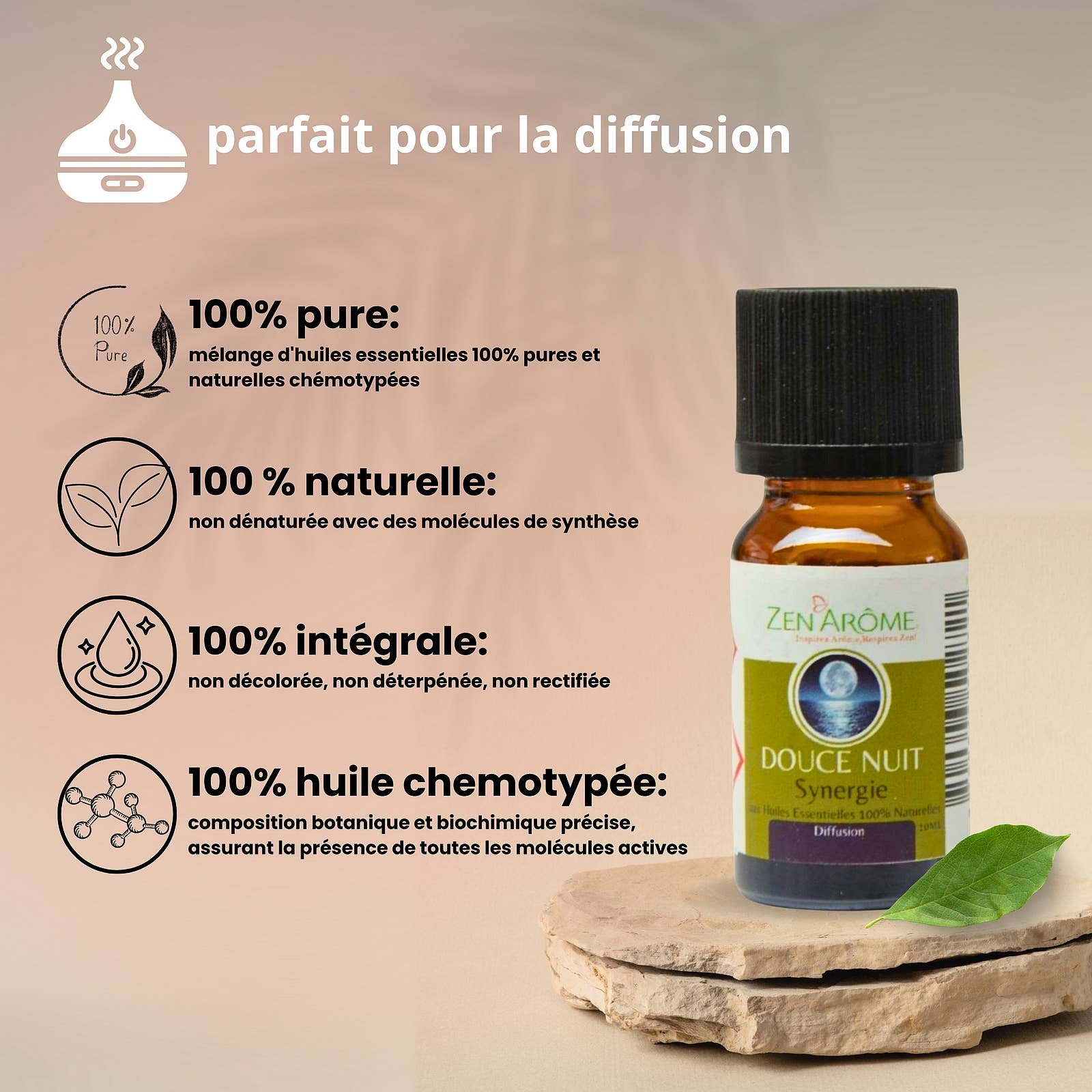 Zen'Arôme - Vente Huile essentielle - Synergie d'Huile Essentielle Douce Nuit à Diffuseur - 10 ml3
