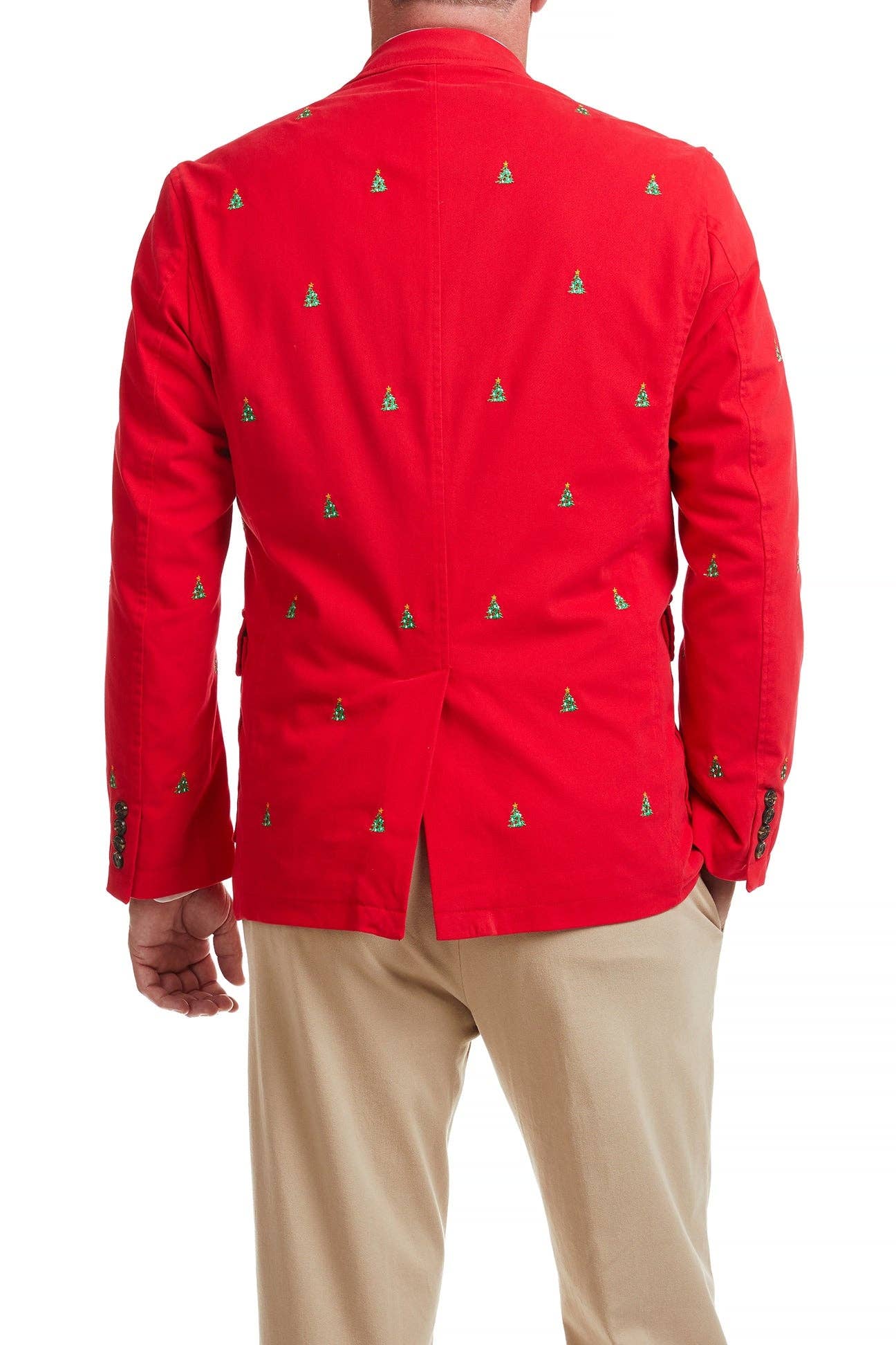 Spinnaker Blazer Bright Red with Christmas Trees for wholesale on Faire1
