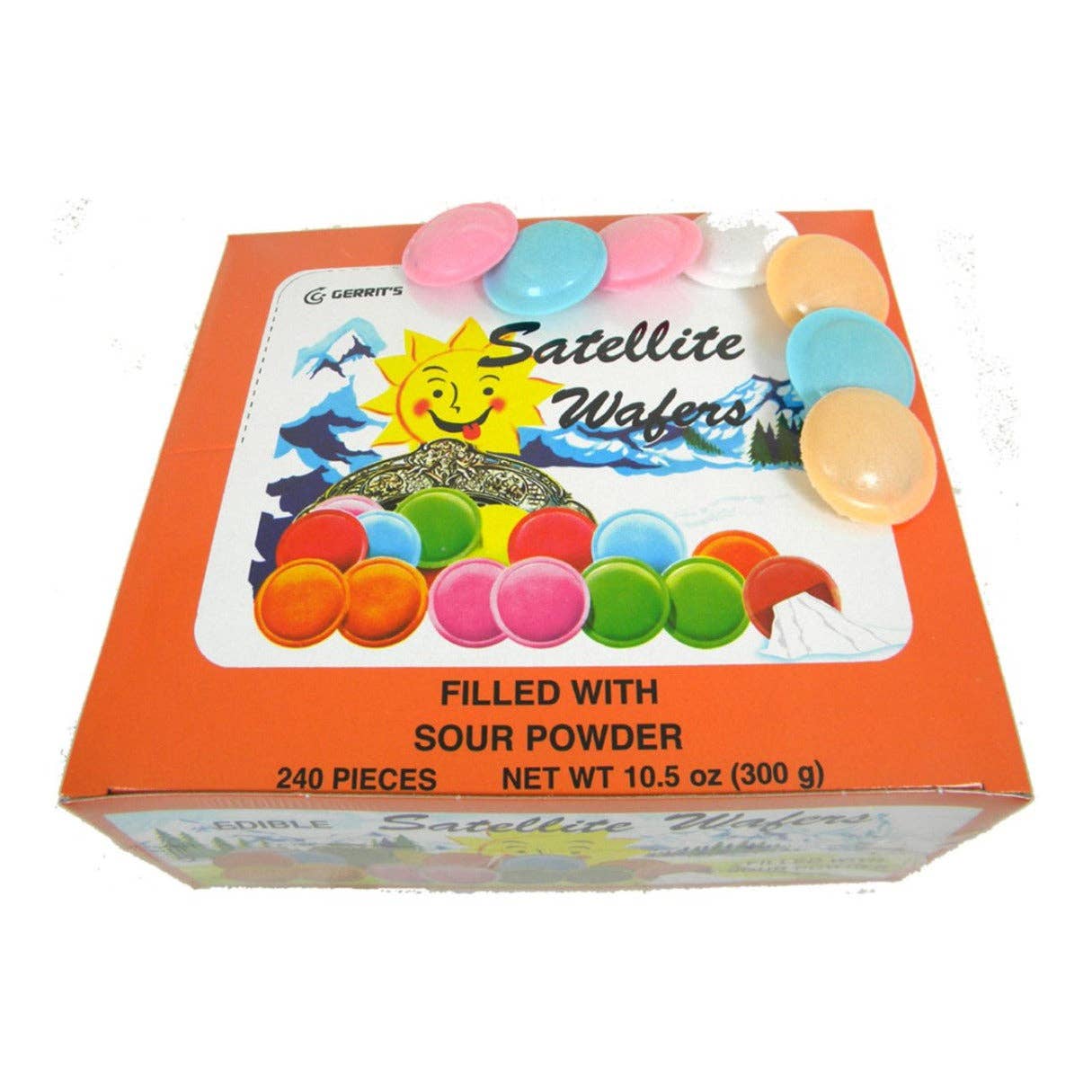 I Got Your Candy - Wholesale Hard Candy - Gerrit's Satellite Wafers Sour Powder 10.5oz - 240ct0