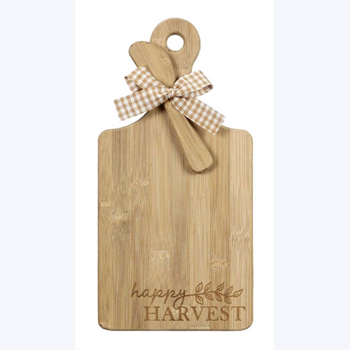 Young's - Wholesale Cheese Board - Wood Fall Tradition Bamboo Breadboard with Spreader