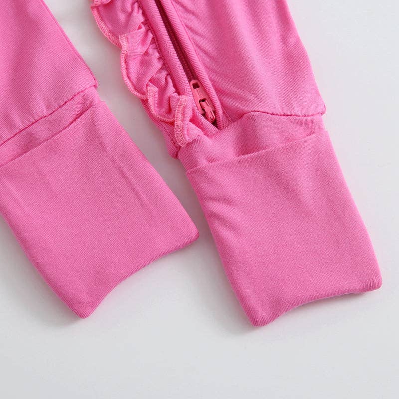 Luxie Charm - Wholesale Bodysuit (Footed) - Baby - Perfectly Pink Ruffled Romper NICU Going Home Outfit2