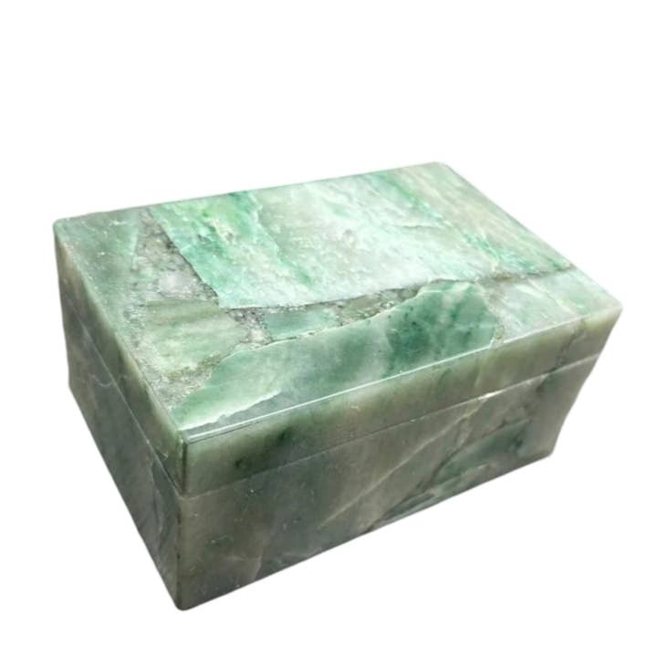 Green Aventurine Box Gemstone Crystal Trinket Box for wholesale by Serein Wellness