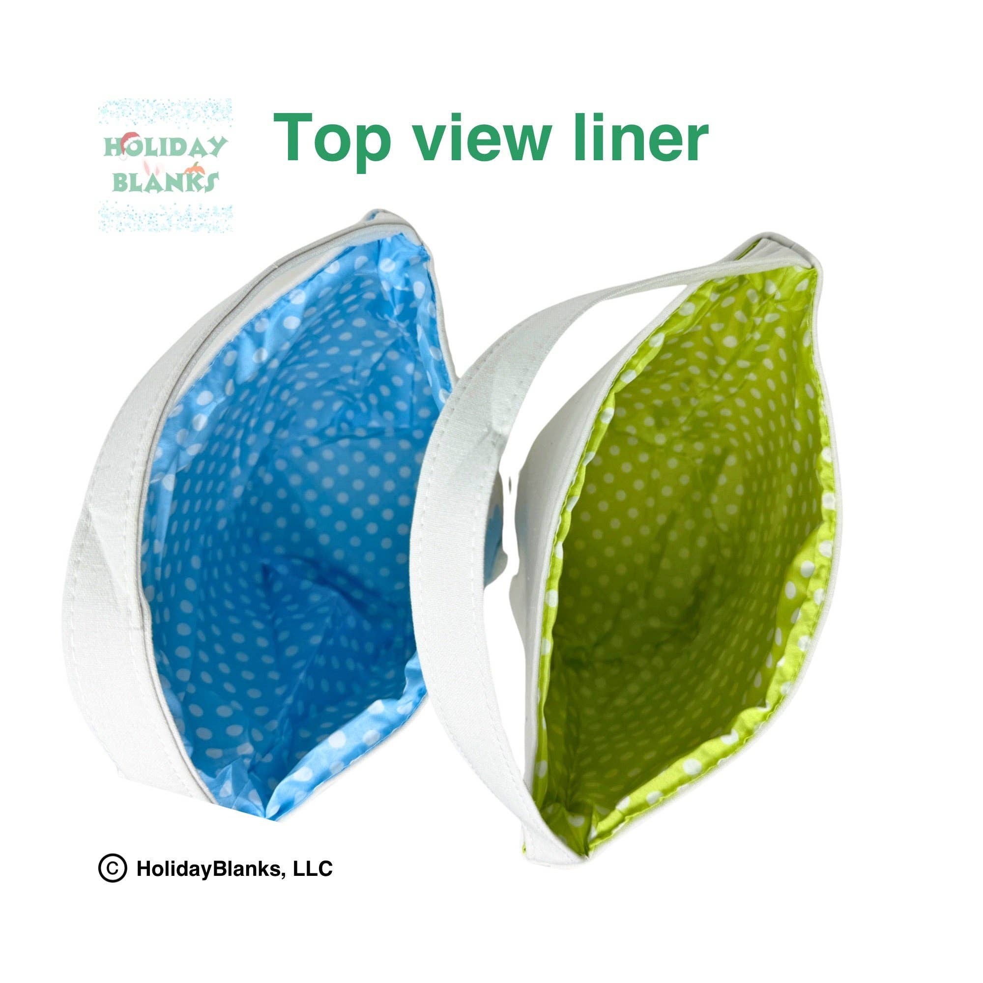 Holiday Blanks - Vente Panier – enfant et bébé - Seau de Pâques brodé blanc avec lapin imprimé, fu3