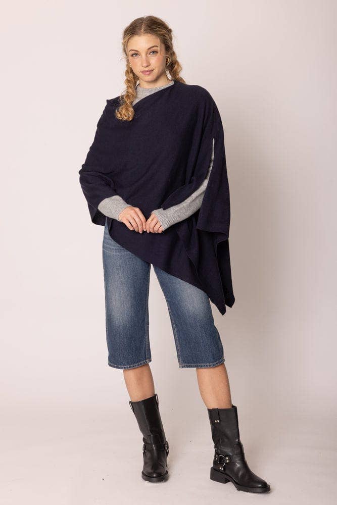 MiMi Wholesale - Wholesale Poncho - Women's - CCP320056 Juney Soft Classic Knit Poncho Ruana39