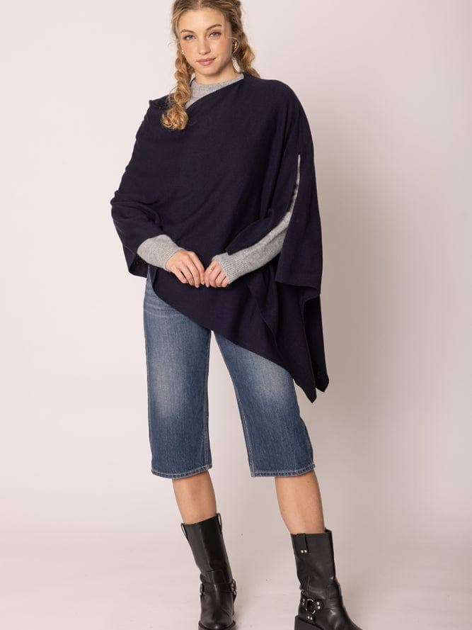 MiMi Wholesale - Wholesale Poncho - Women's - CCP320056 Juney Soft Classic Knit Poncho Ruana39