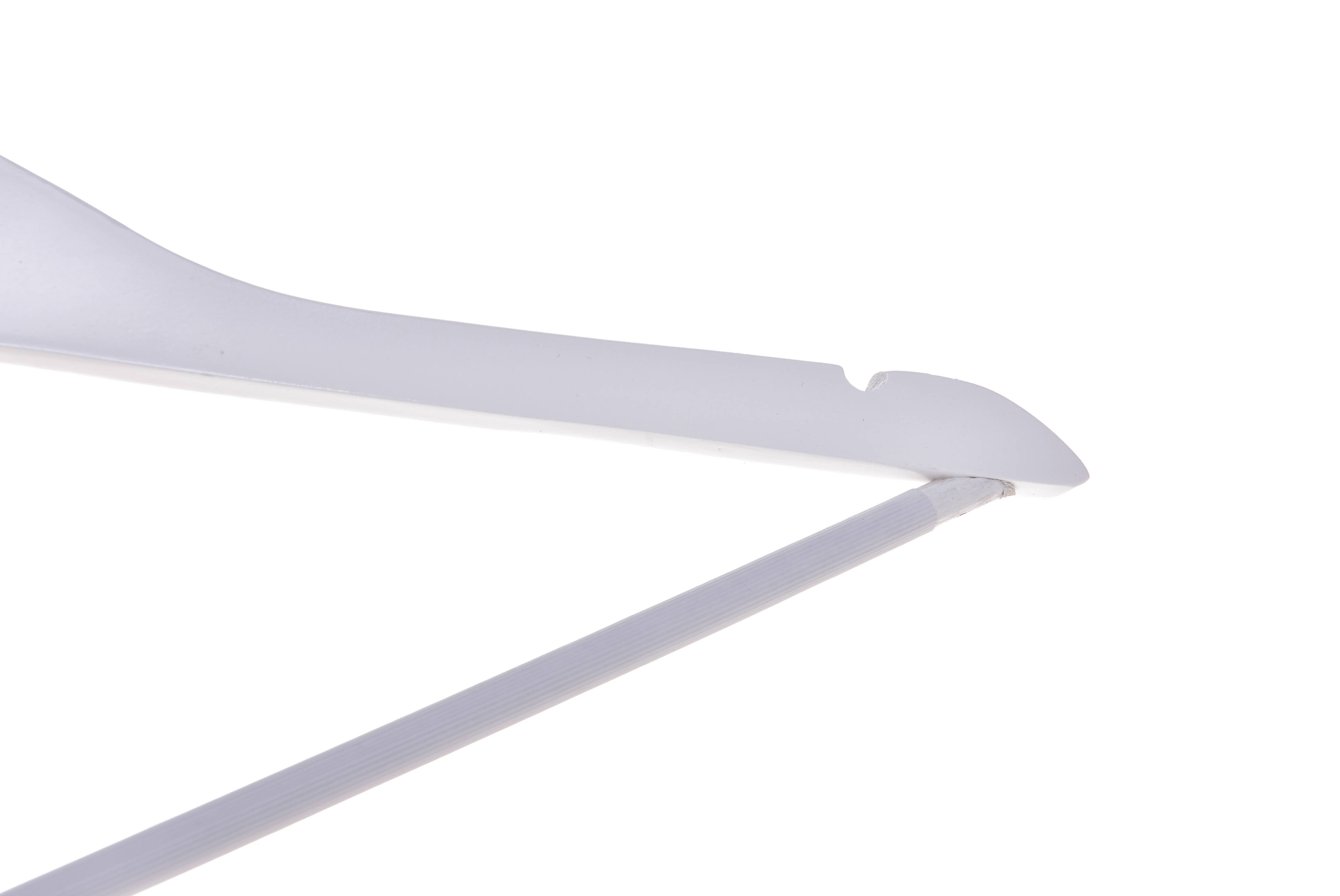 Quality Hangers - Vente Cintres - Cintre en bois semi-incurvé W040, 17,5 pouces, blanc - 807