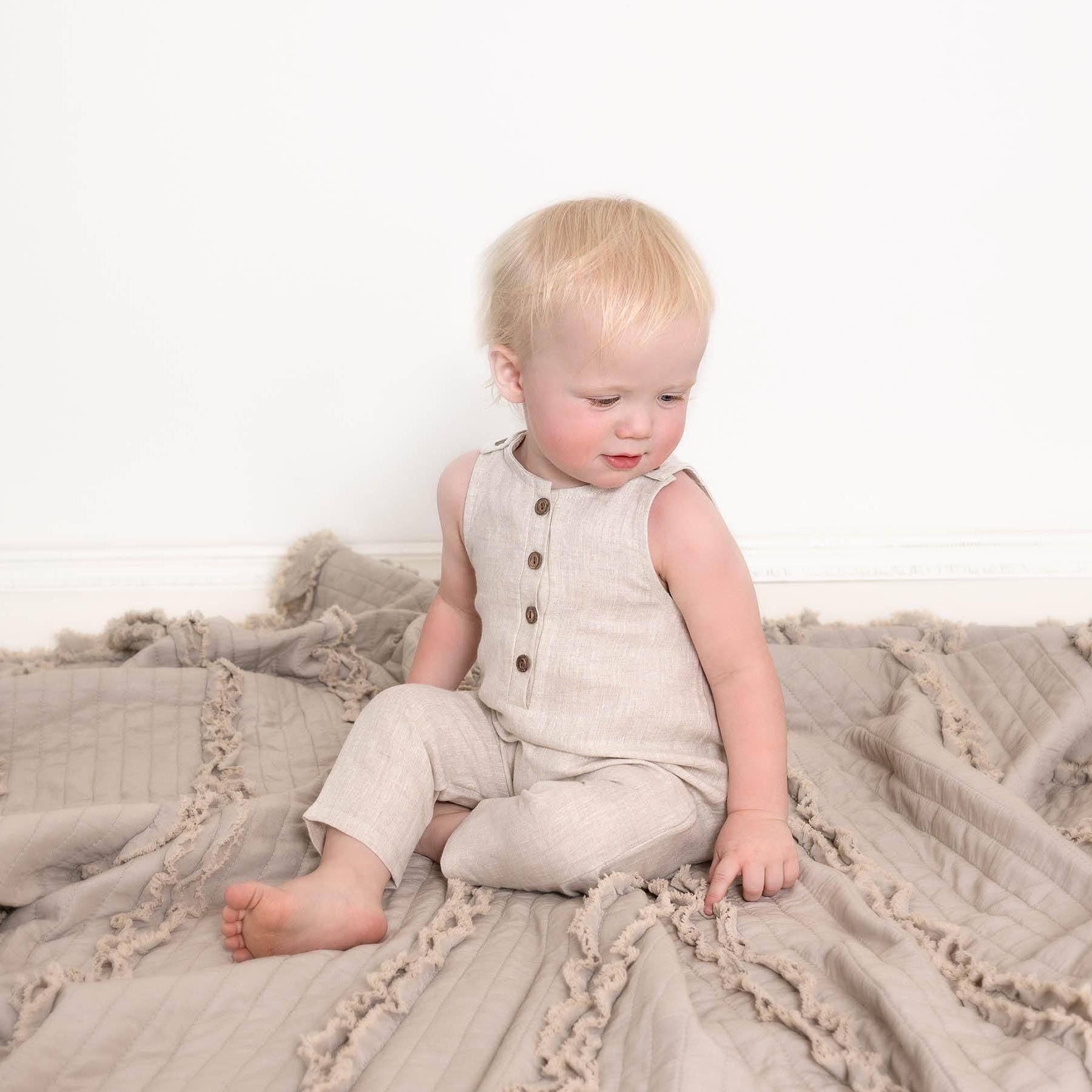 OLIVE & CRADLE - Wholesale Jumpsuit - Baby - Pierre II Linen Jumper3