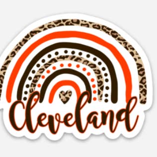 Cleveland Rainbow Sticker for wholesale by Mistakes on The Lake