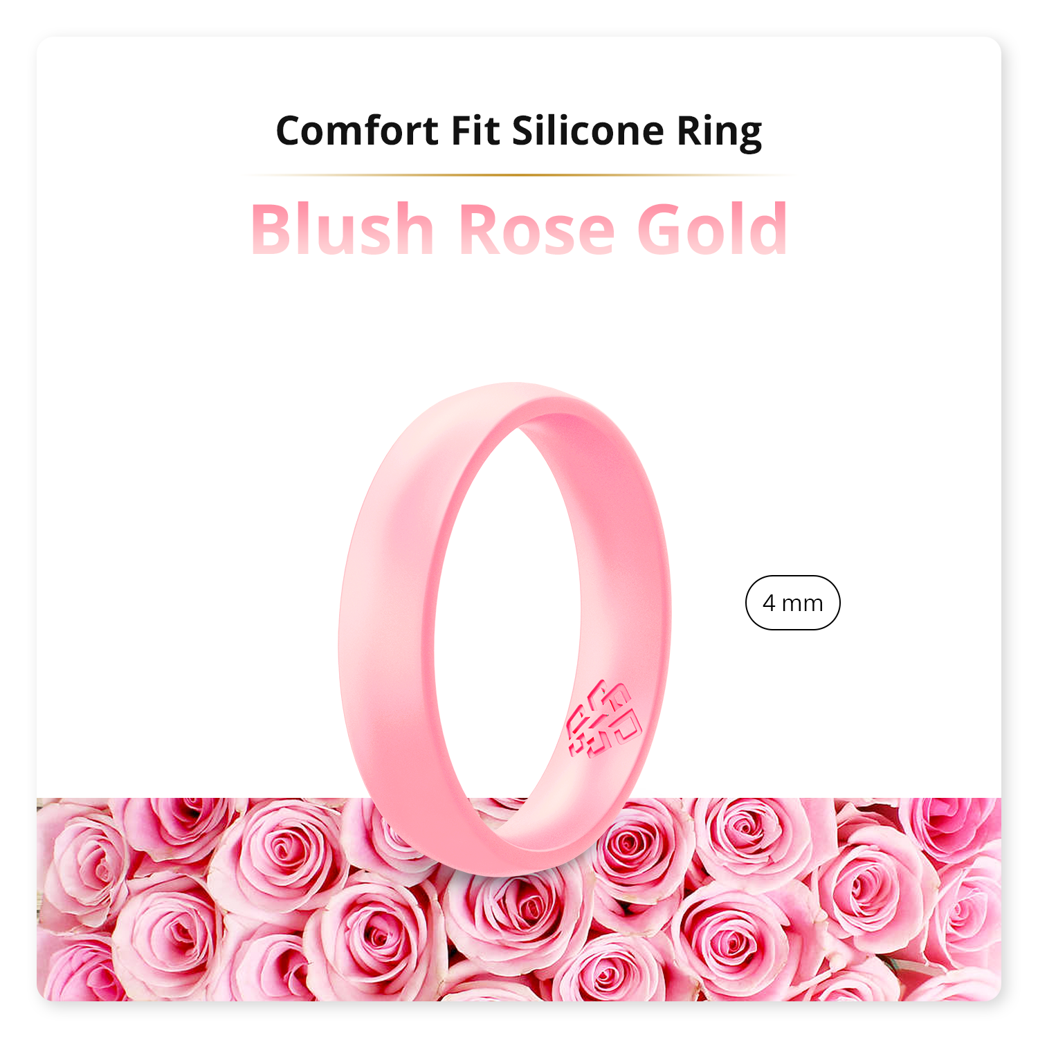 Knot Theory Silicone Ring - Wholesale Band/Stacked Ring - Knot Theory Blush Rose Gold Arc Comfort Fit0