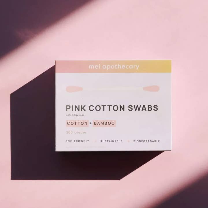 Mount Lai - Wholesale Cotton Swab/Q-Tip - Mei Apothecary Biodegradable Pink Cotton Swabs