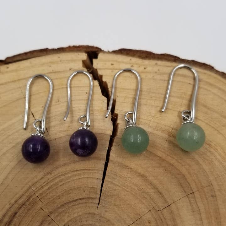 Simple Natural Crystal Bead Earrings for wholesale by CHAKRA JEWELRY