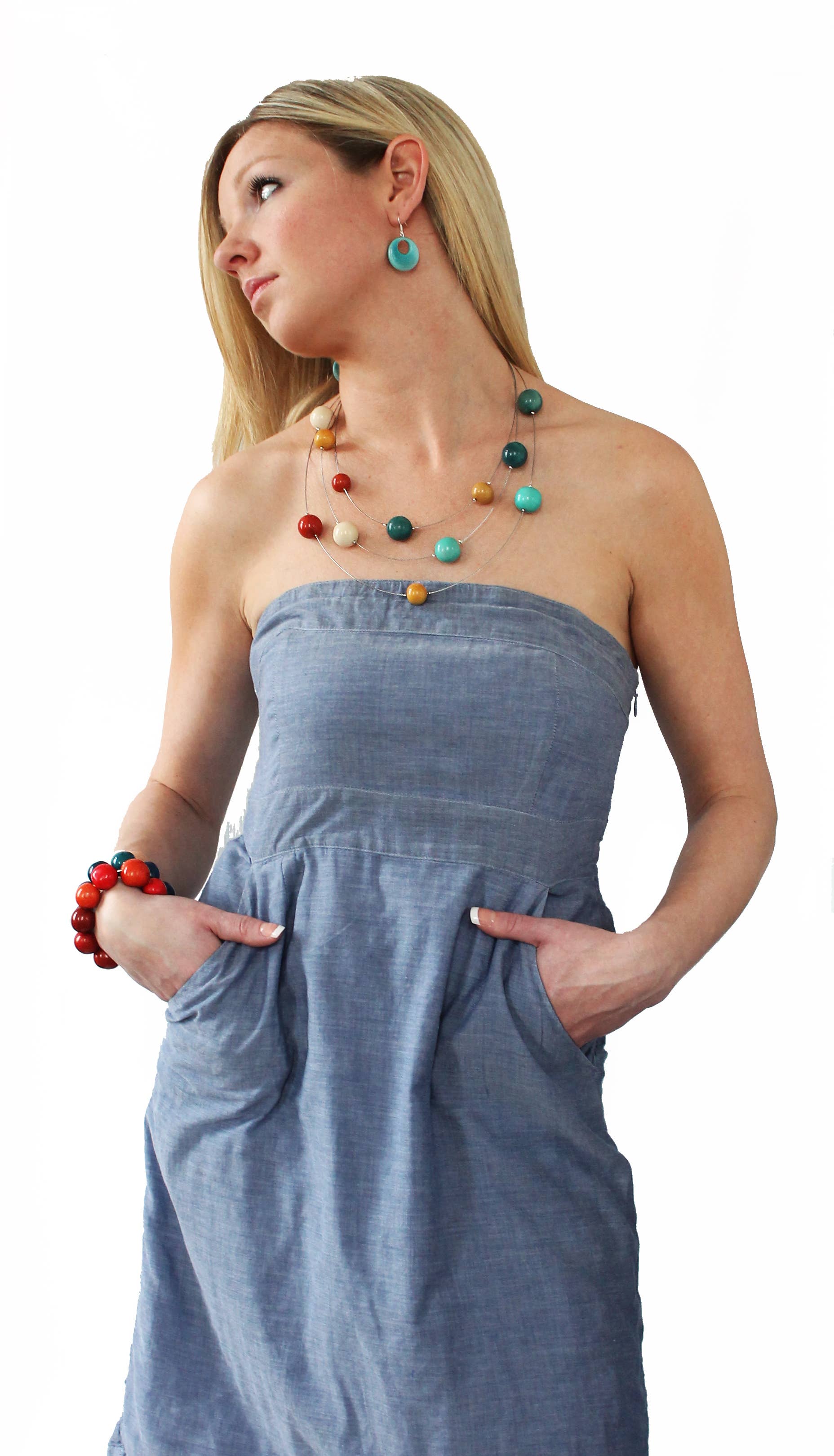 Muichic Natural Jewelry - Vendita all'ingrosso Collane a bavaglio - Collana Spheres Tagua Handmade Fairtrade2