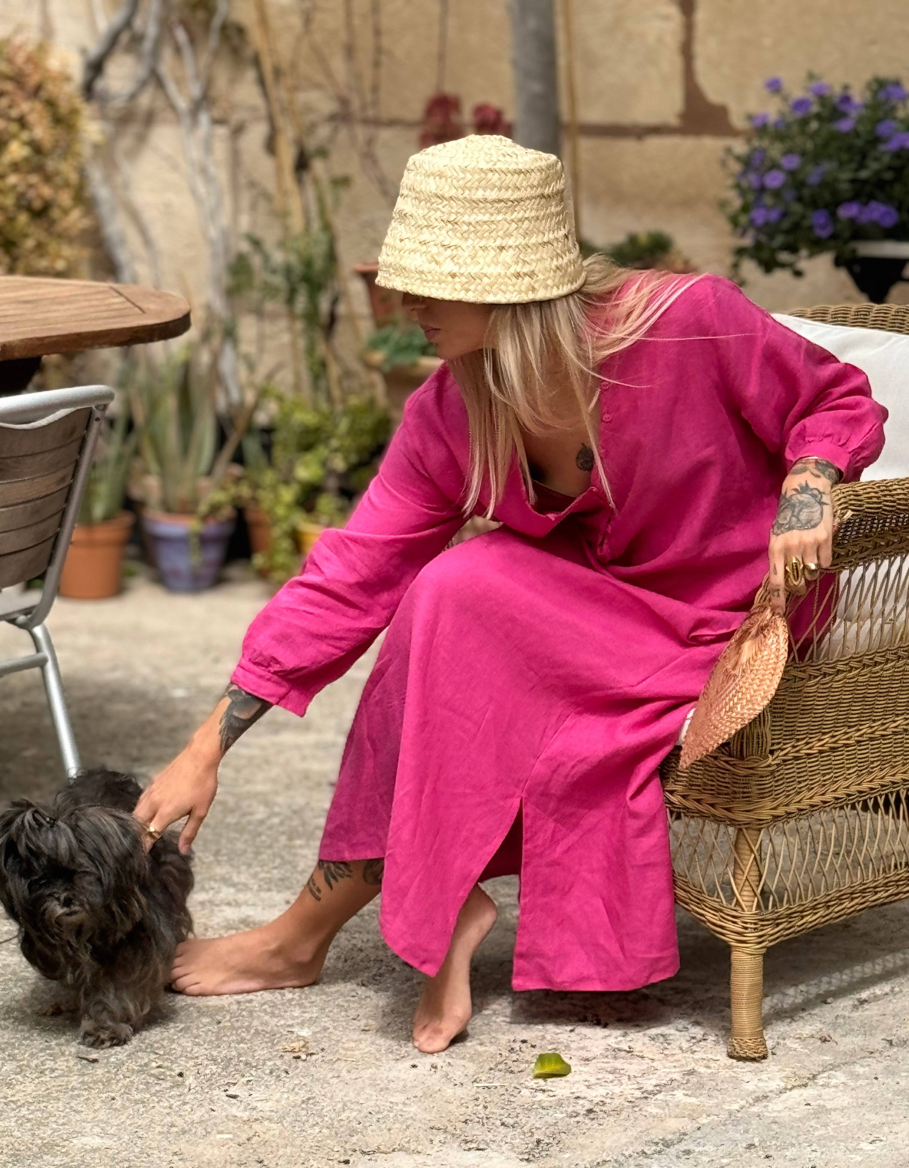 A PEACE OF IBIZA ® COLLECTION - Vendita all'ingrosso Vestito - Donna - Abito FRESNO in lino belga3