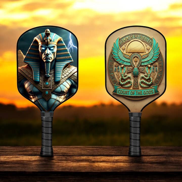 Dieux de l'Égypte ancienne - Amun - Raquette de pickleball pour la vente par The Mad Pickler