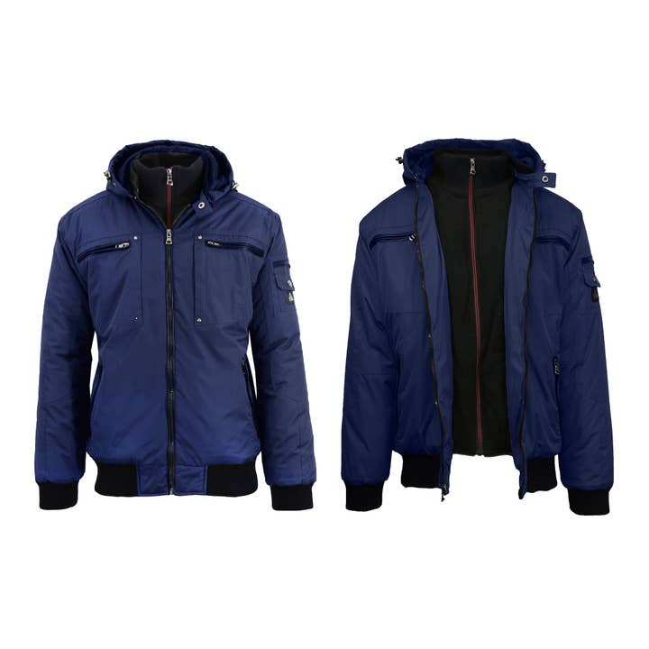 Galaxy By Harvic - Wholesale Jacket - Men's - Men's Heavyweight Jacket With Detachable Hood3