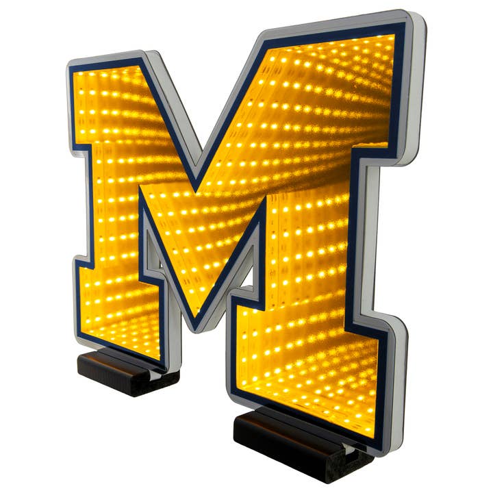 NCAA MICHIGAN WOLVERINES LED INFINITY LOGO LIGHT for wholesale by Sporticulture