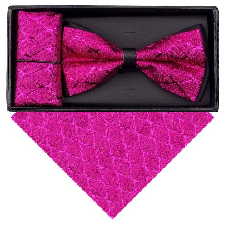 Dubal Brothers - Wholesale Bow Tie - Men's - VITTORIO FARINA Rhinestone Bowtie & Pocket Square by Classy Cufflinks21