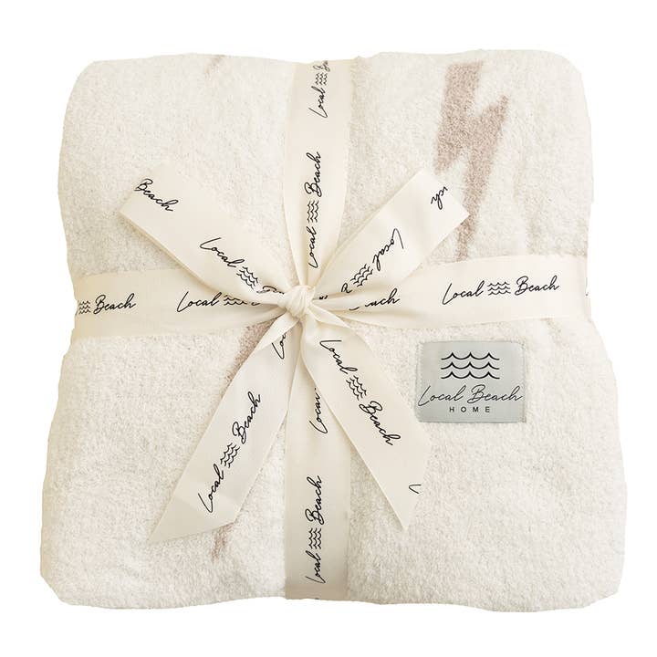 Local Beach - Wholesale Throw Blanket - Lightning Bolt Luxe Home Blanket