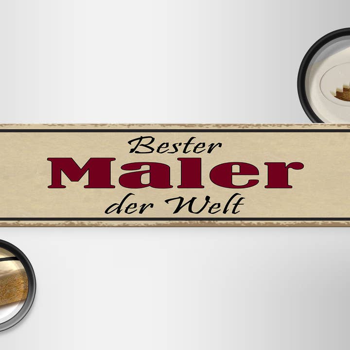 Femer – Großhandel Schilder – Holzschild Spruch 46x10 cm Bester Maler der Welt Schild1