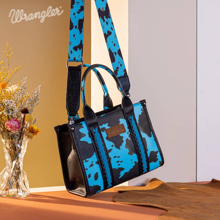 South End Clothing and Apparel L.L.C - Wholesale Tote Bag - Women's - Wrangler Cow Print Tote/Crossbody