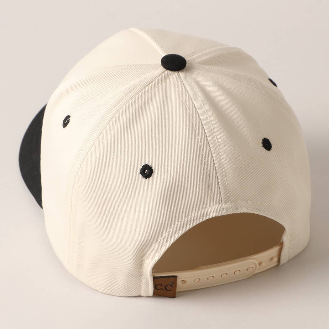 Noir Casquette de baseball bicolore à broderie réaliste en forme de crâne en vente sur Faire4