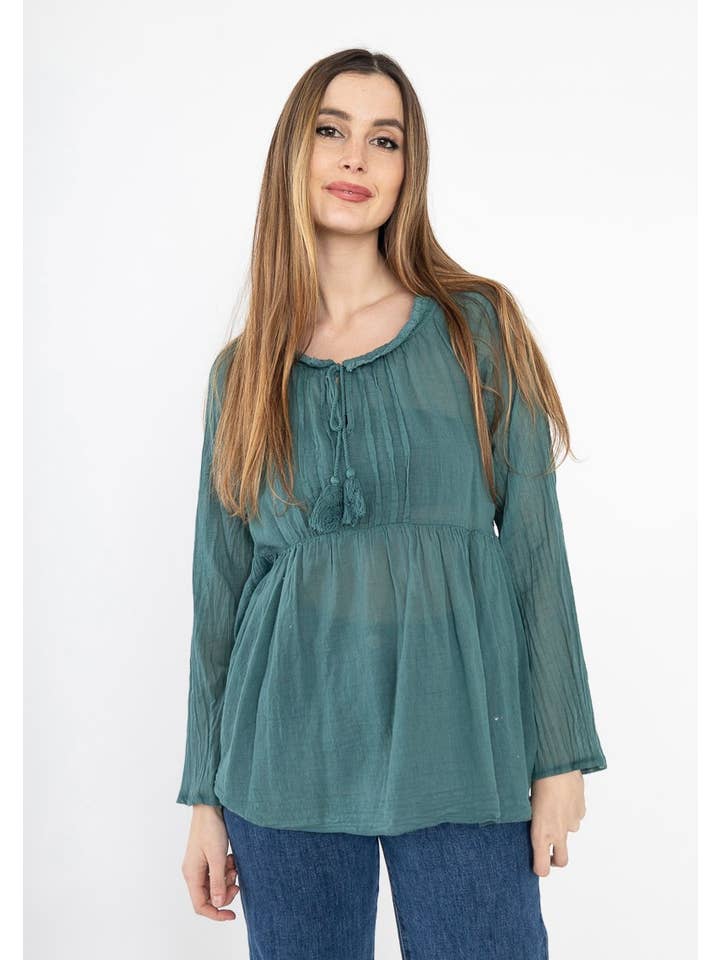LINEN & COTTON HOUSE - Wholesale Blouse - Women's - 10074 SPRINT SUMMER CLOTHING COTTON BLOUSE