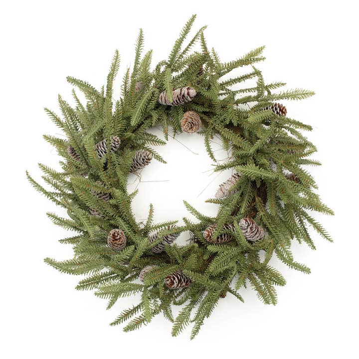 HomeRoots - Wholesale Wreath - 24" Green And Brown Christmas Pine And Pinecone Artificial Wreath