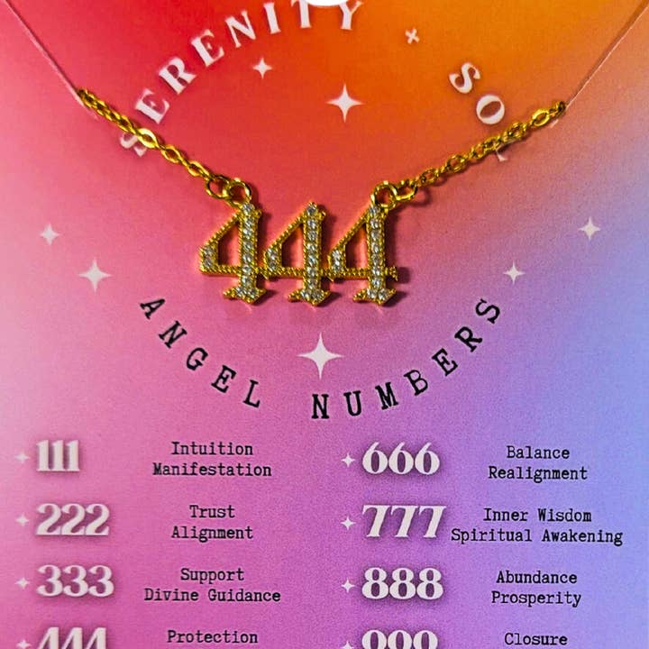 Serenity + Sol - Wholesale Pendant/Charm Necklace - Angel Number 444 2