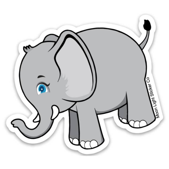 Adesivo elefante per la vendita all'ingrosso da parte di Moon Light Sticker Co