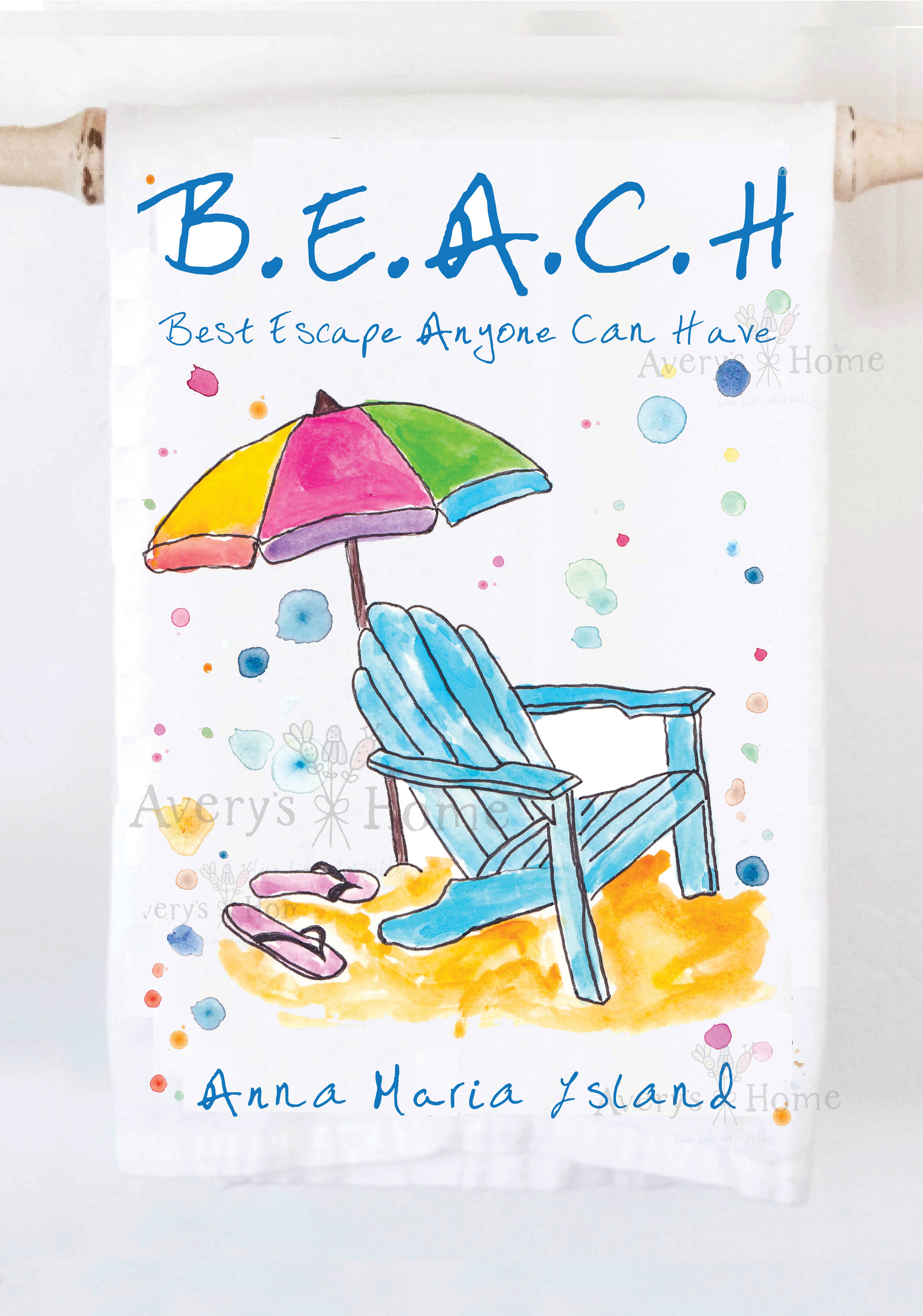 Avery's Home - Wholesale Tea Towel - Beach Vacation Souvenir Customizable Tea Towel1