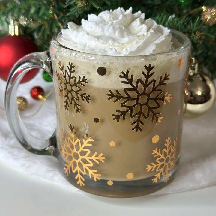 Jessdreams Creations LLC - Wholesale Coffee Mug - 13 Oz Snowflake Glass Mug 3