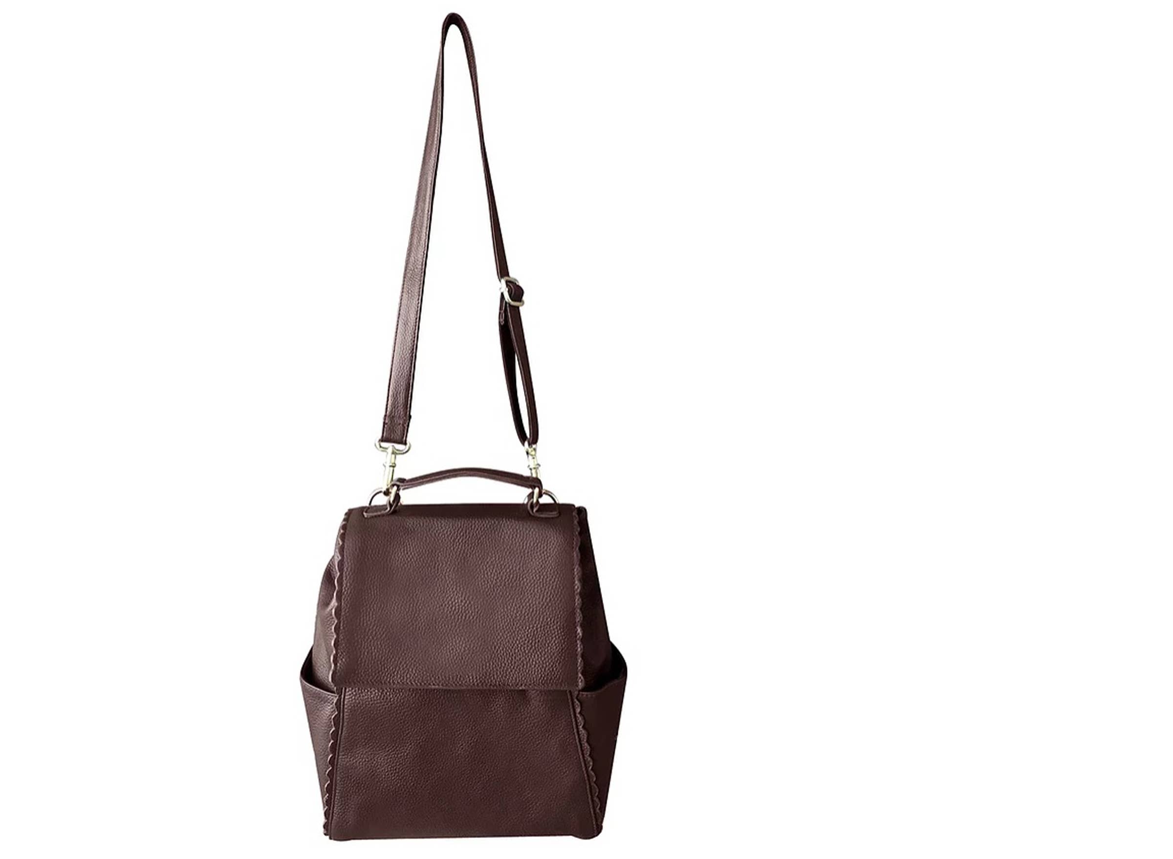 Roma Leathers, Inc. - Wholesale Backpack - Women's - Top grain cowhide leather back pack crossbody shoulder bag12