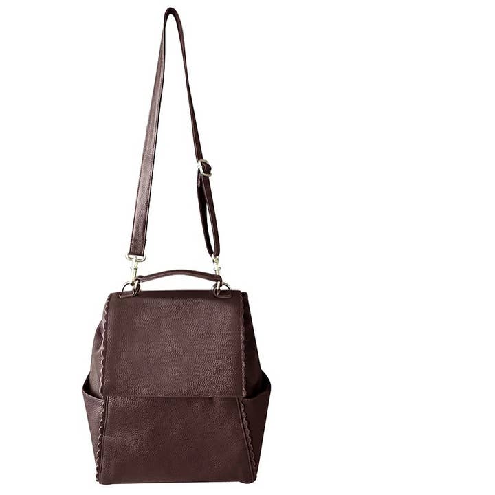 Roma Leathers, Inc. - Wholesale Backpack - Women's - Top grain cowhide leather back pack crossbody shoulder bag12