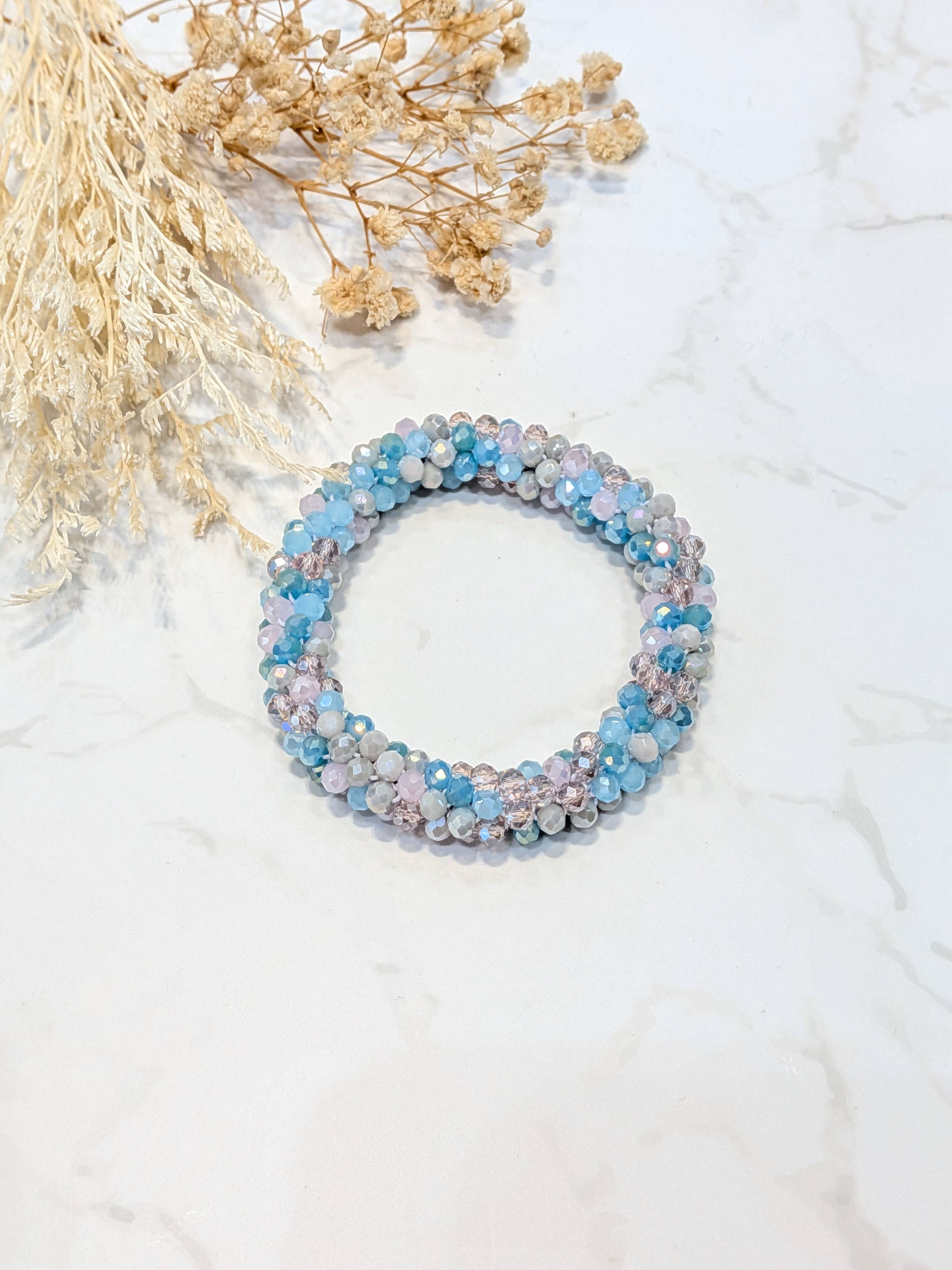 LOLO & YAYA - Wholesale Link & Chain Bracelet - Blue-tone crystal effect bracelet10