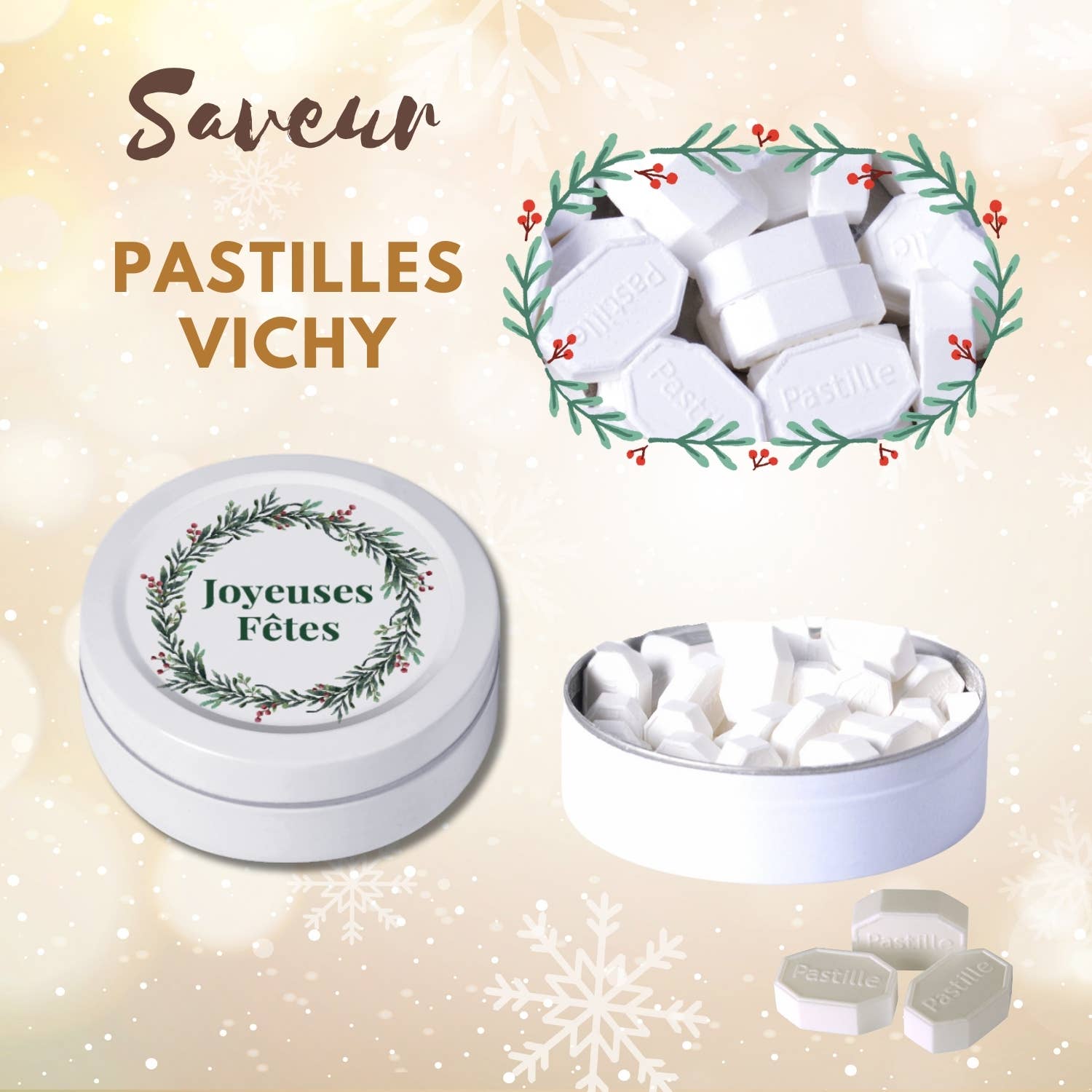 Bonbon-France – Engroshandel Bolcher – Slik | 50 æsker + gratis træskærm | FEST | 70 mm2