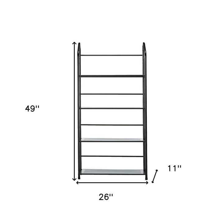 HomeRoots - Wholesale Bookcase - Black Four Shelf Metal Standing Book Shelf6