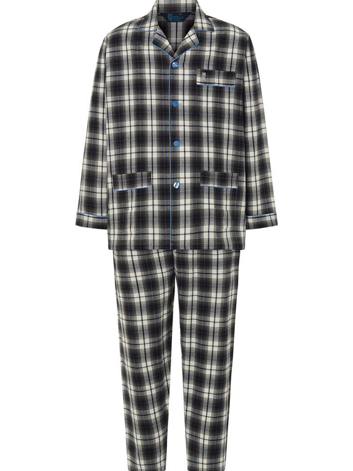 Men's Winter Long Lapel Flannel Pajamas - Grey 2911 for wholesale on Faire0