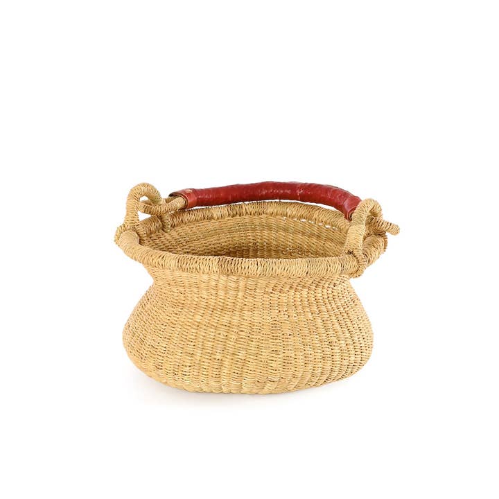 Swahili | AFRICAN MODERN - Wholesale Basket - Petite Natural Swing Basket - Leather Handle5