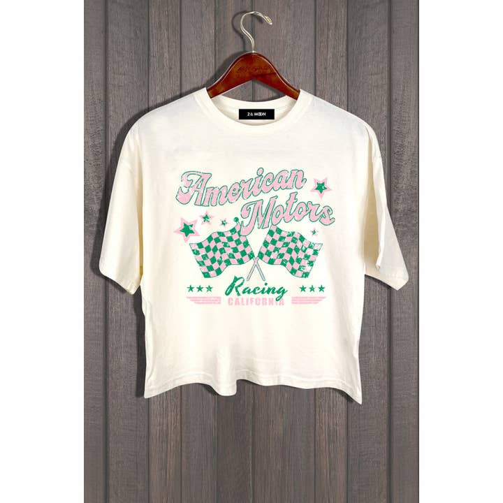 2&moon - Wholesale Screen Printed T-Shirt - Women's - AMERICAN MOTORS RACING TEE