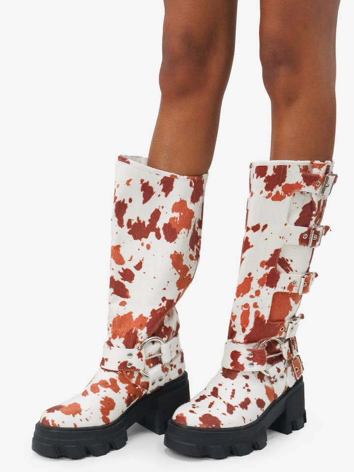 Lemonade Shoes – wholesale Stövlar - Dam – Buckle Up Now - motorcykelstövlar med sidospännen och klumpig sula8