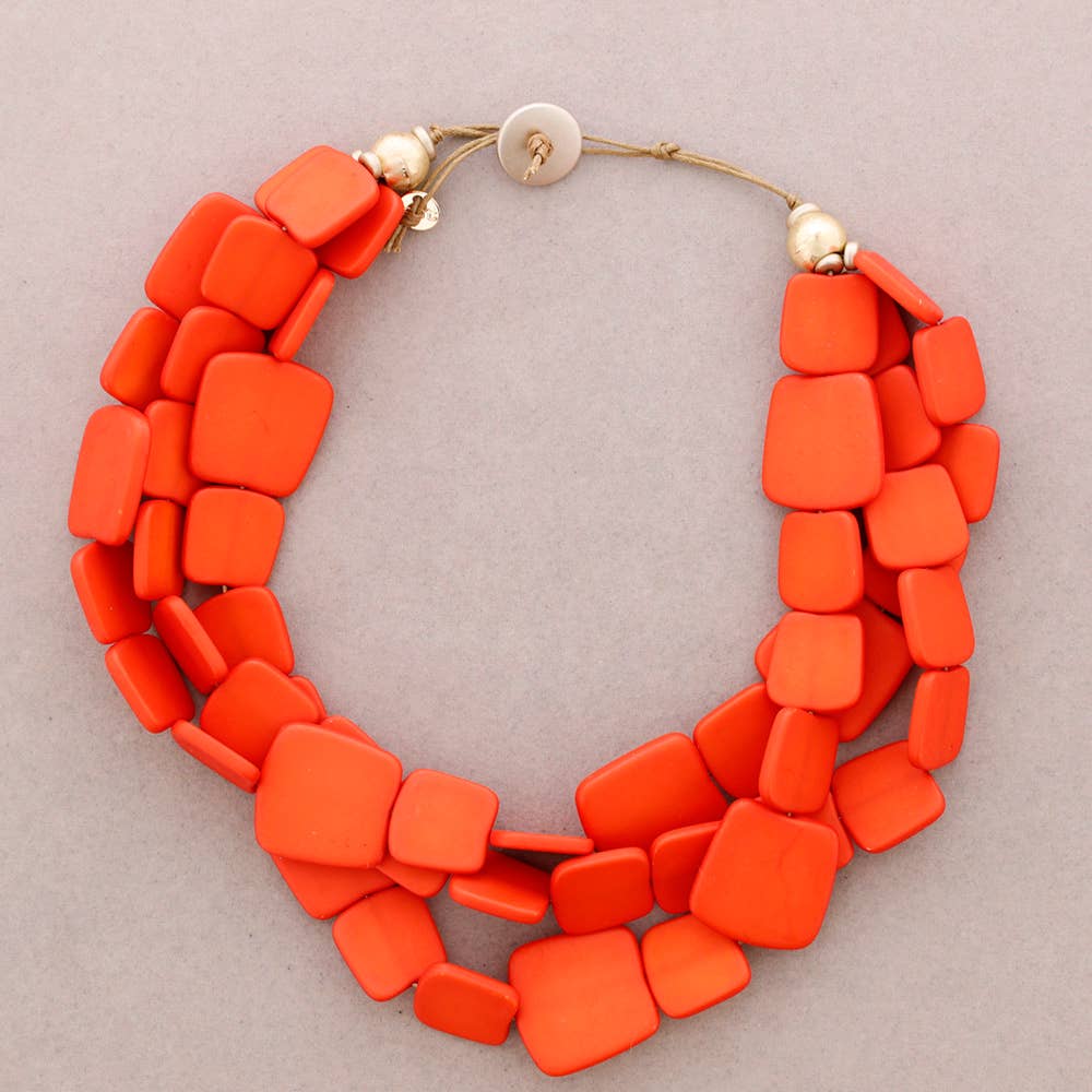 Sonata - Wholesale Beaded/Pearl Necklace - 3-ROUND NECKLACE WITH RESIN BEADS4