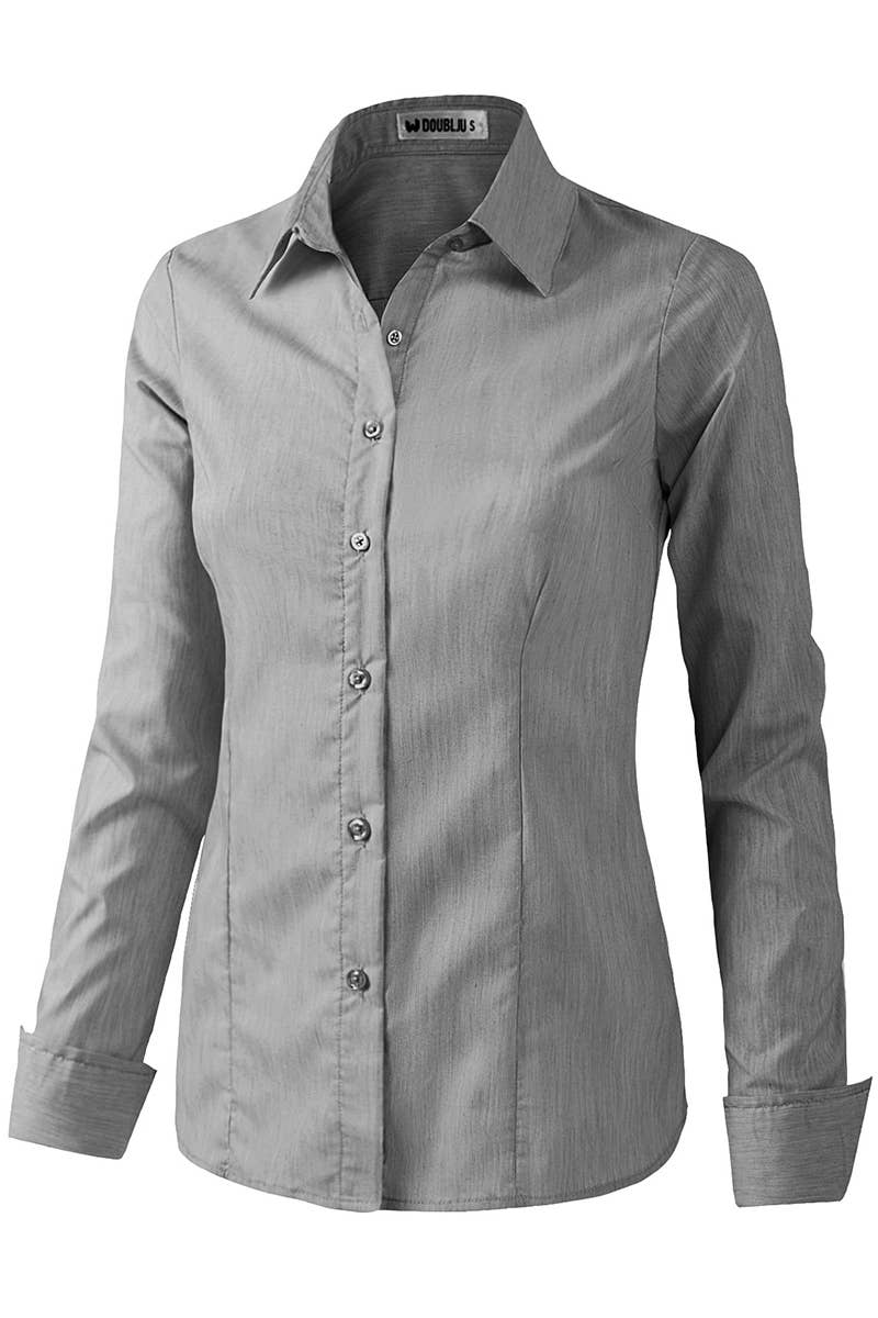 NINEXIS - Vente Chemise à col boutonné – femme - CWTDSL028_Chemises à col boutonné à manches longues32