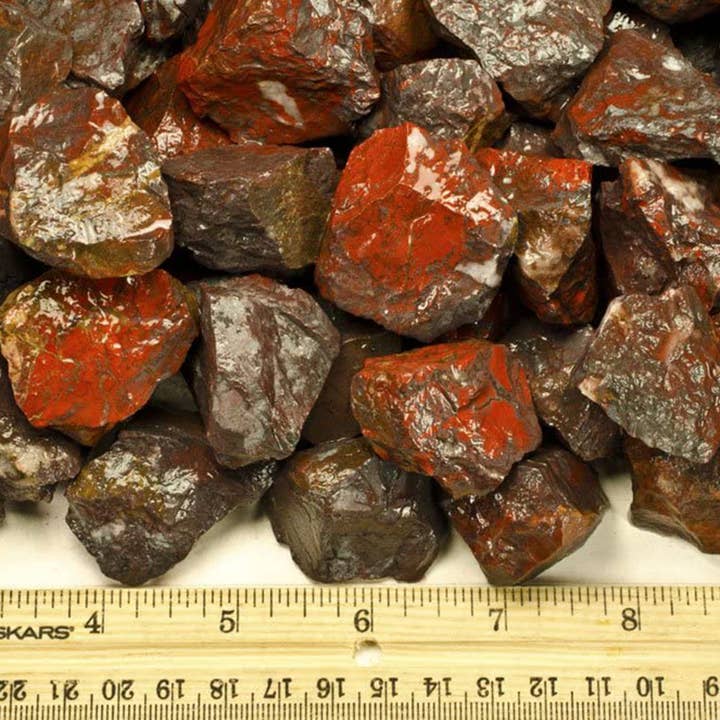 Fantasia Mining – wholesale Andlig sten/kristall – Grov Brecciated Jasper - Indien - Råa naturstenar (1 lb)2