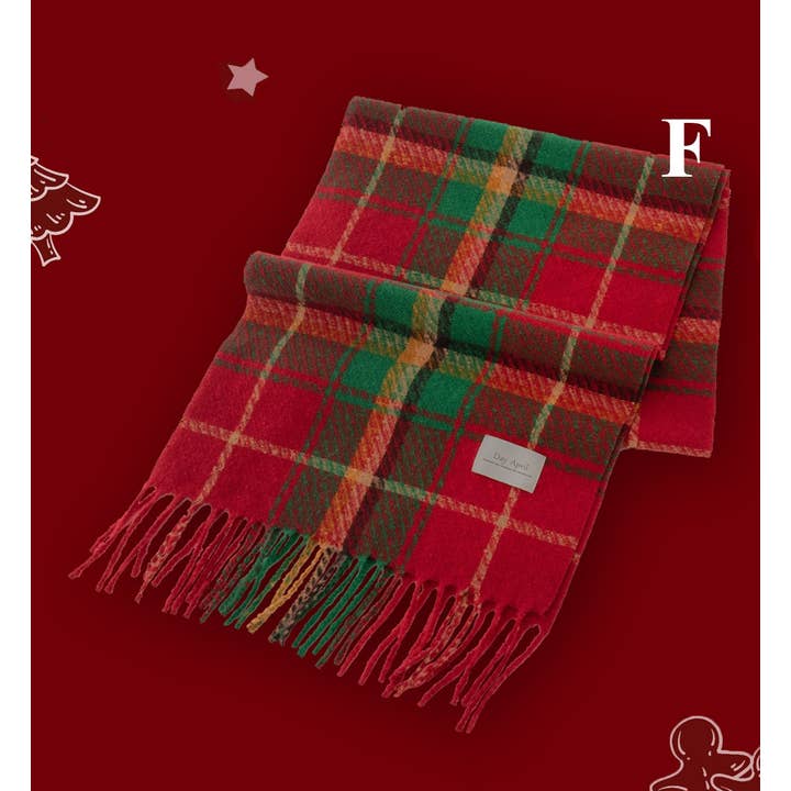 Sweetkama - Wholesale Scarf – Women's - Ladies Merry Christmas Plaid Daily Scarf SKAS41985