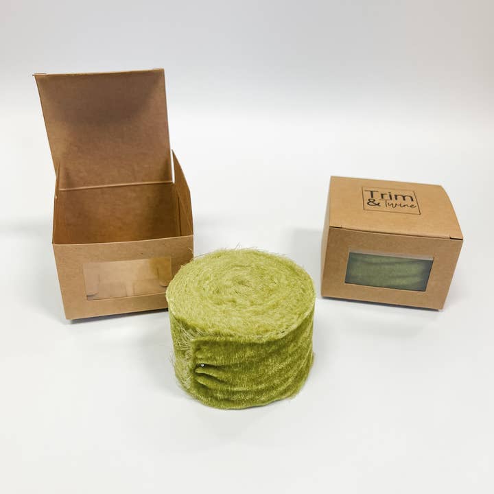 Trim & Twine - Wholesale Ribbon - Gift Wrapping - Boxed 2" Raw Edge Velvet Ribbon - 33 Colors 35