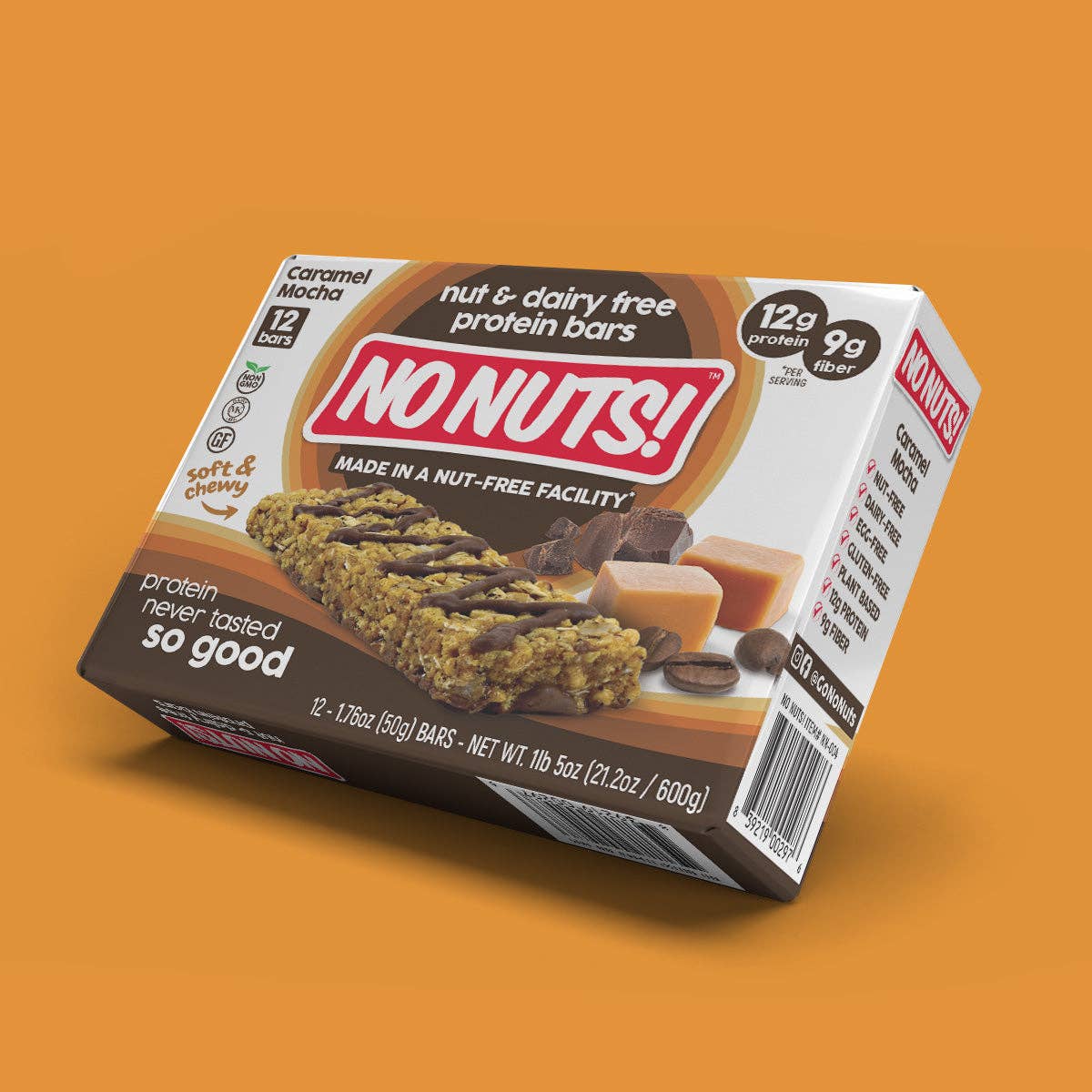 No Nuts! – Snack Bar por atacado – Barras de Snack de Chocolate, Caramelo e Mocha - Pack de 12 Barras8